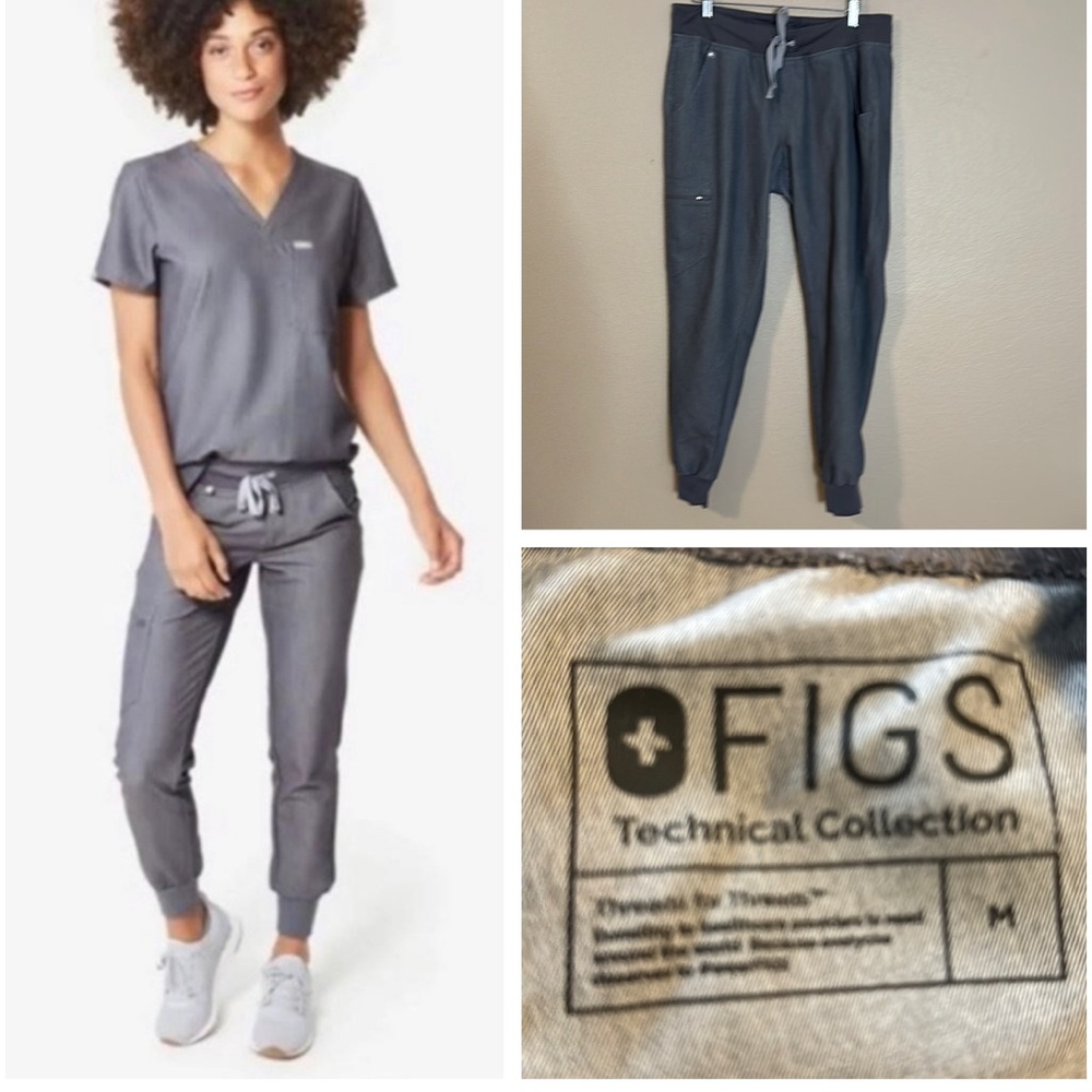 Figs Zamora Jogger Scrub Pants Gray Excellent Condition